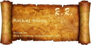 Ratkay Rózsa névjegykártya